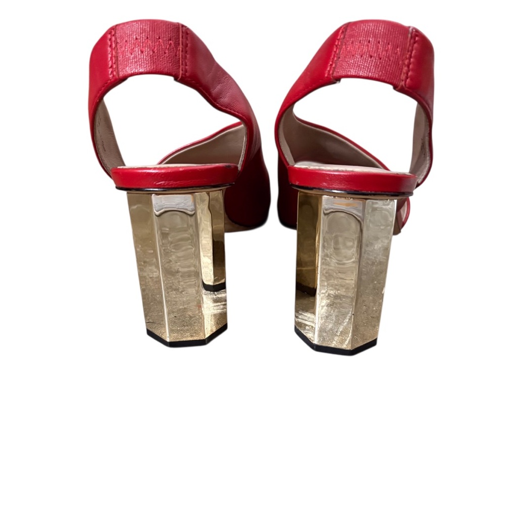 Donald J.Pliner Ella Red Leather Women's Slingback High Heels.Red Leather Shoes - Picture 10 of 16
